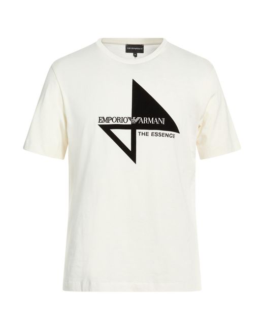 Emporio Armani White Ivory T-Shirt Cotton for men