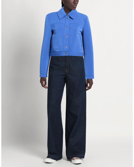 19.70 Nineteen Seventy Blue Bright Jacket Polyester, Elastane