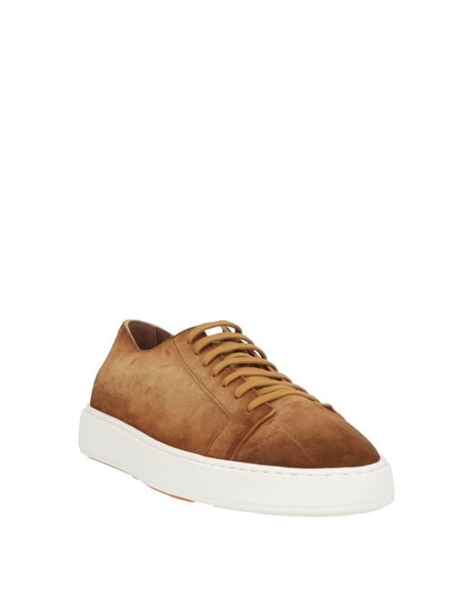 Santoni Brown Tan Sneakers Leather for men