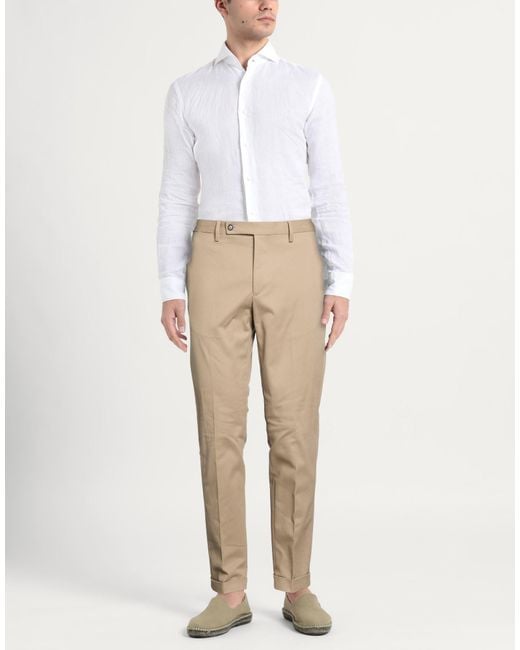 Luigi Borrelli Napoli Natural Pants Cotton, Elastane for men