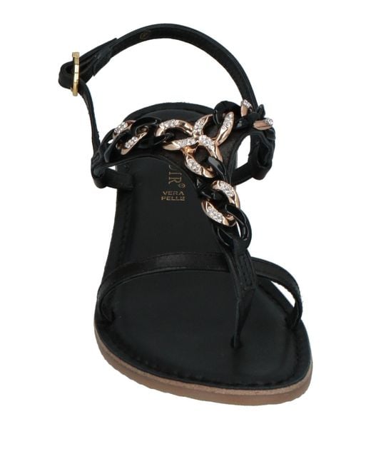 CafeNoir Black Thong Sandal