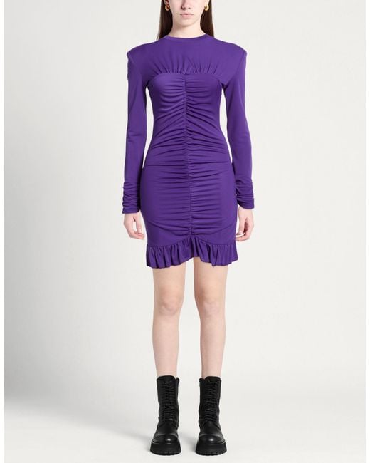 Isabelle Blanche Purple Mini Dress Polyester, Elastane