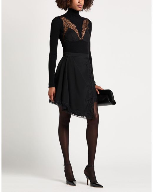 Blumarine Black Turtleneck Wool, Polyamide, Elastane, Polyester