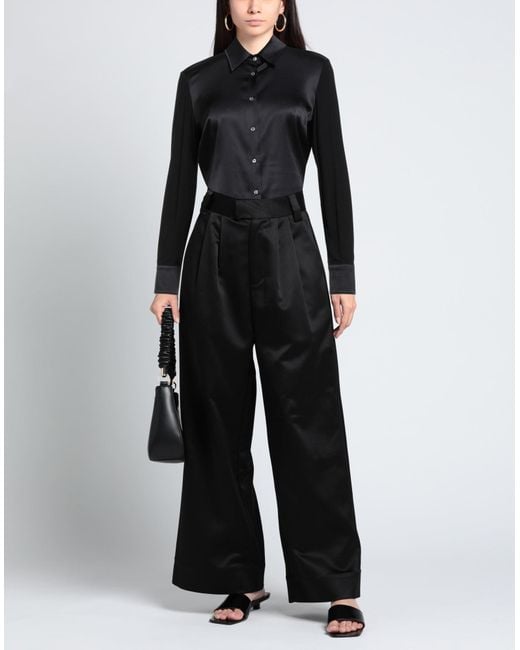 Camicettasnob Black Shirt Viscose, Elastane, Silk