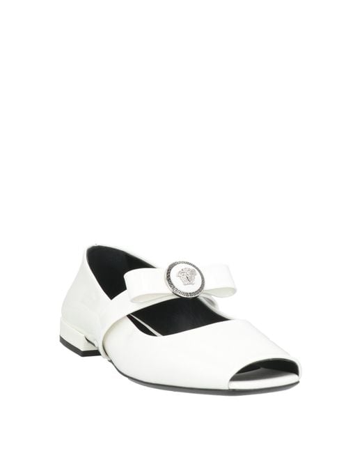 Versace White Ballet Flats