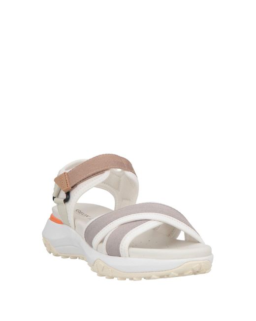 Geox White Light Sandals Textile Fibers
