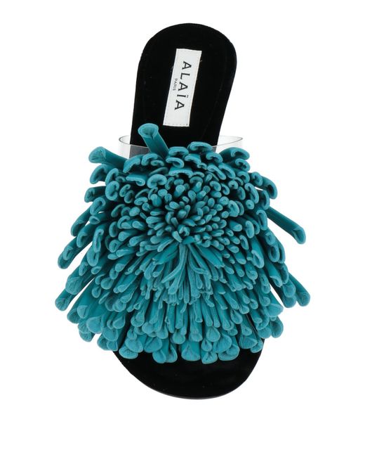 Alaïa Blue Sandals Polyurethane, Lambskin