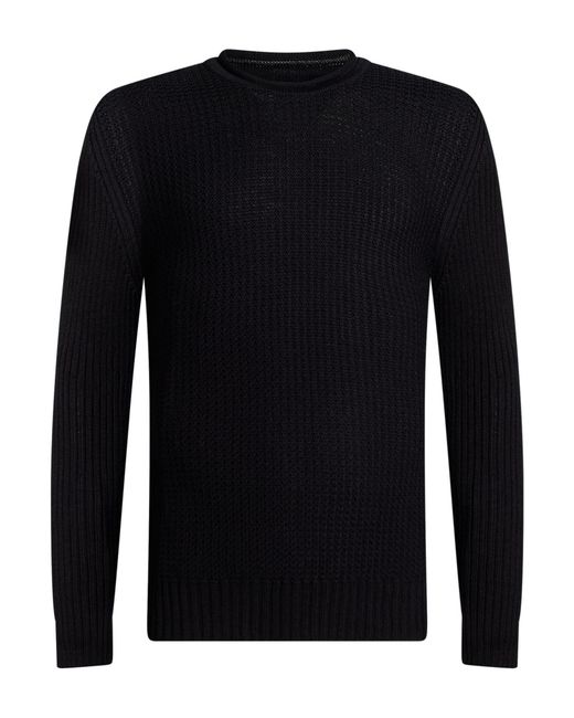 PHILOTINTO Black Sweater Merino Wool, Acrylic for men
