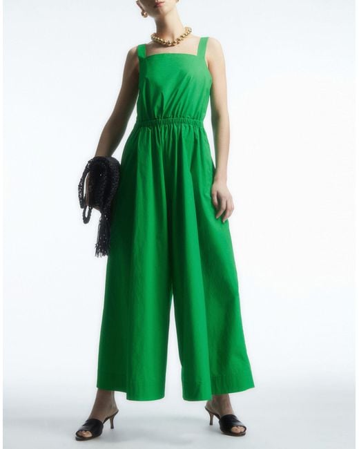 COS Bowback Wideleg Jumpsuit in Green Lyst
