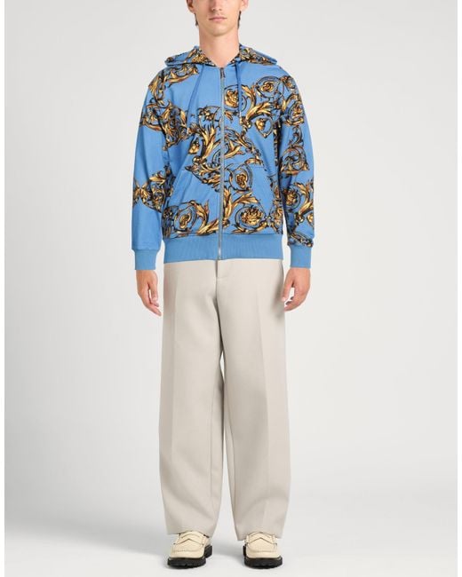 Versace Jeans Couture Blue Sweatshirt Cotton, Elastane for men