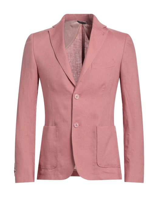 Grey Daniele Alessandrini Pink Suit Jacket for men
