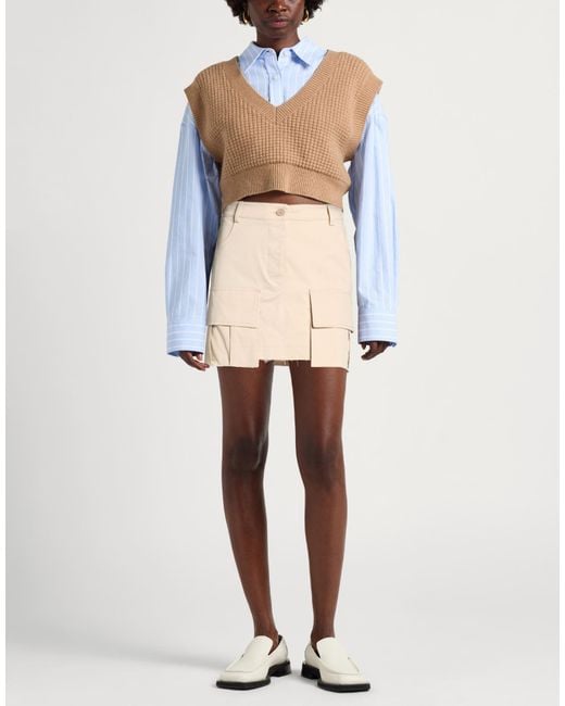Pinko Natural Mini Skirt Cotton, Elastane