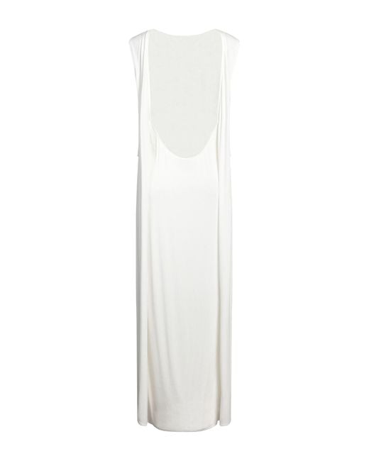 Jacquemus White Maxi Dress Cupro, Elastane