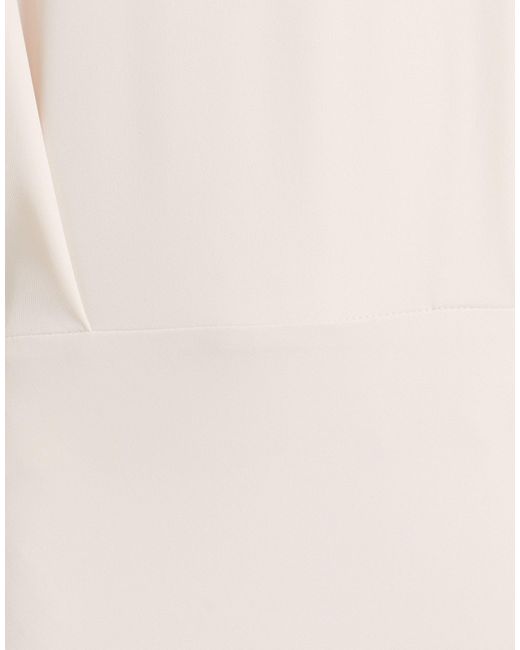 THE M.. White Maxi Dress Polyester, Elastane
