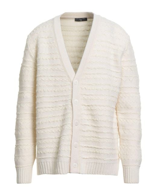 Daniele Fiesoli White Cardigan Merino Wool, Polyamide, Cashmere for men