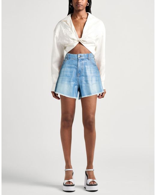 Barrow Blue Denim Shorts Cotton