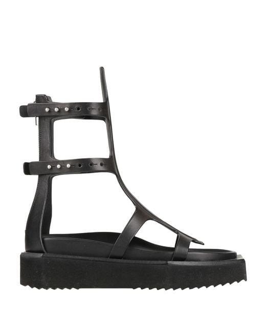 Rick Owens Black Sandals Leather