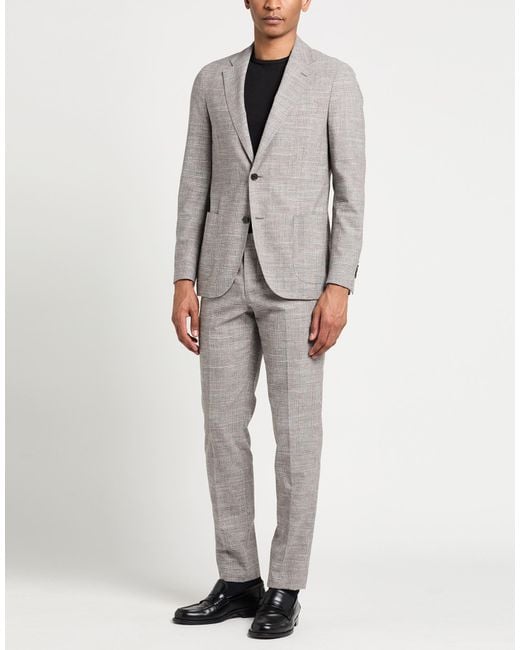 Lardini Gray Suit Wool, Cotton, Linen, Elastane for men