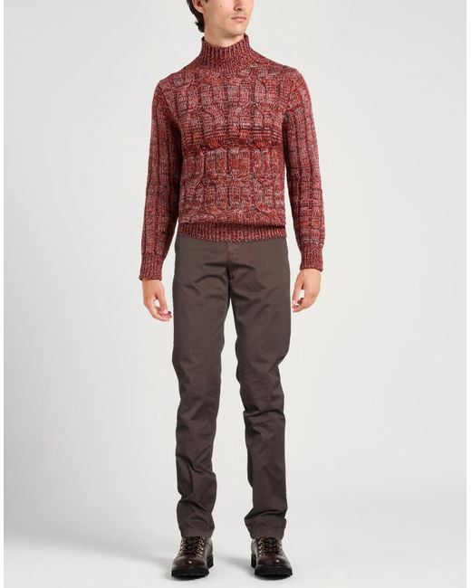 Berwich Brown Dark Pants Cotton, Elastane for men