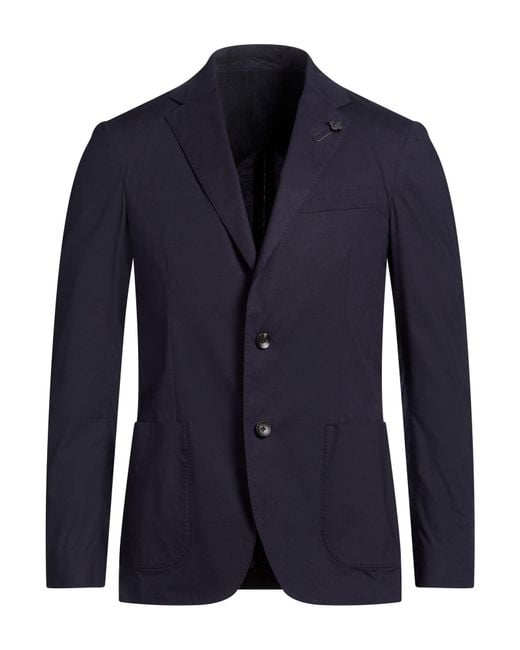 Lardini Blue Midnight Blazer Cotton, Elastane for men