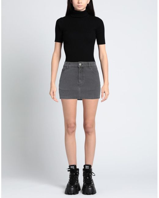ROTATE BIRGER CHRISTENSEN Gray Denim Skirt