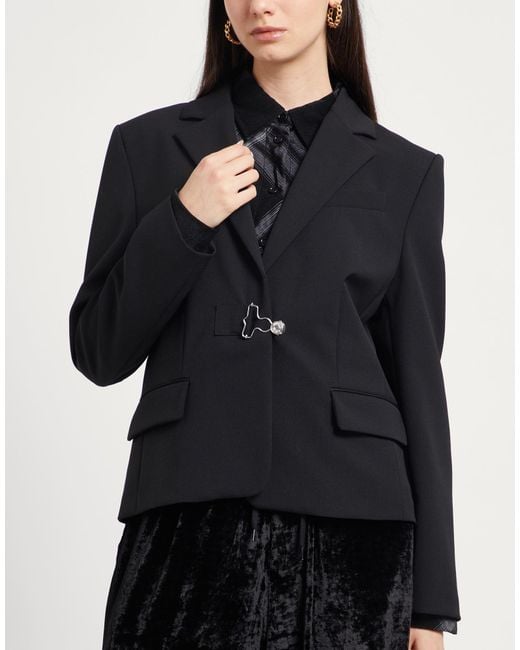 Moschino Black Blazer Polyester, Virgin Wool, Elastane