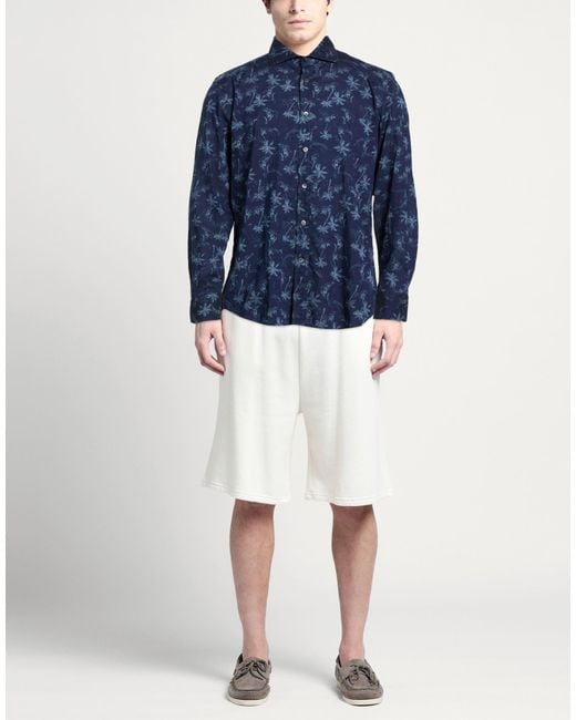 Ghirardelli Blue Washed Shirt Cotton for men