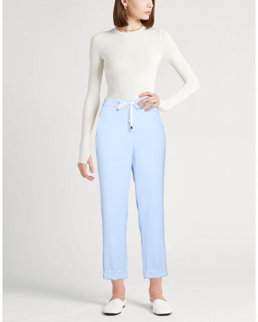 Peserico Blue Easy Pants Polyester