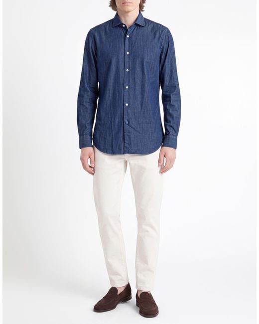 Boglioli Blue Shirt Cotton for men