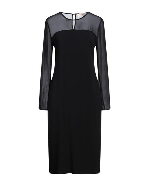 Jucca Black Midi Dress Acetate, Viscose