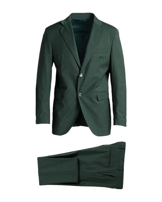 Massimo Rebecchi Green Suit Polyester, Wool, Elastane for men