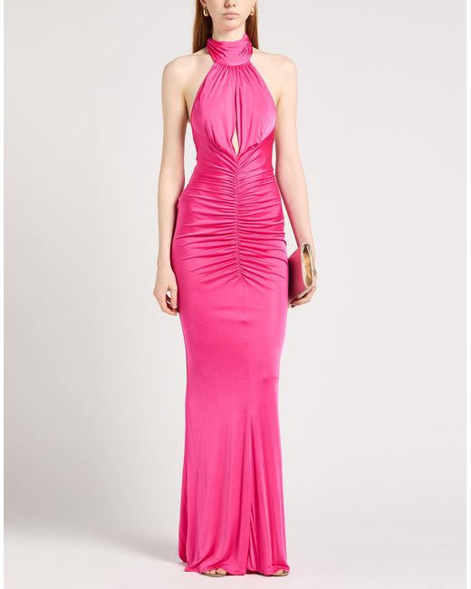 Pinko Pink Fuchsia Maxi Dress Viscose