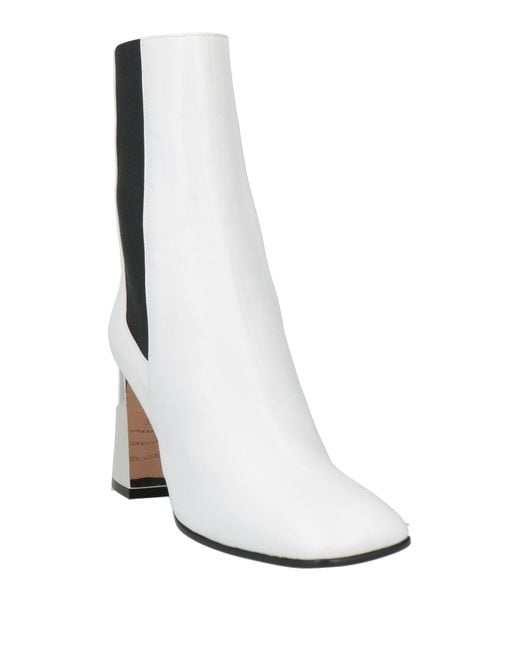 Sergio Rossi White Ankle Boots Soft Leather