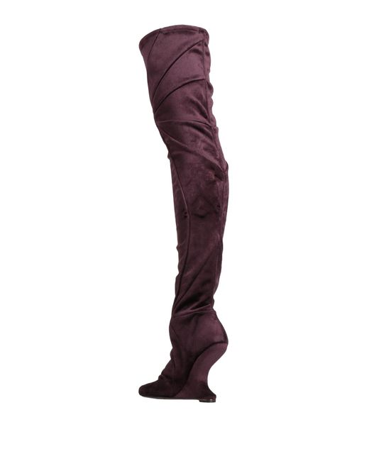 Rick Owens Purple Dark Boot Textile Fibers