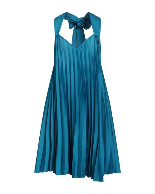 Kaos Blue Mini Dress Polyester, Viscose, Elastane