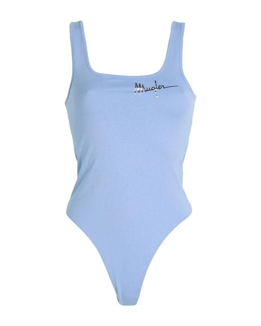 Mugler Blue Bodysuit