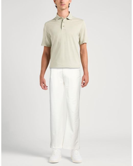 Fred Mello White Pants Cotton, Polyester, Elastane for men