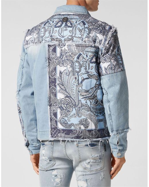 Manteau en jean Philipp Plein pour homme en coloris Blue