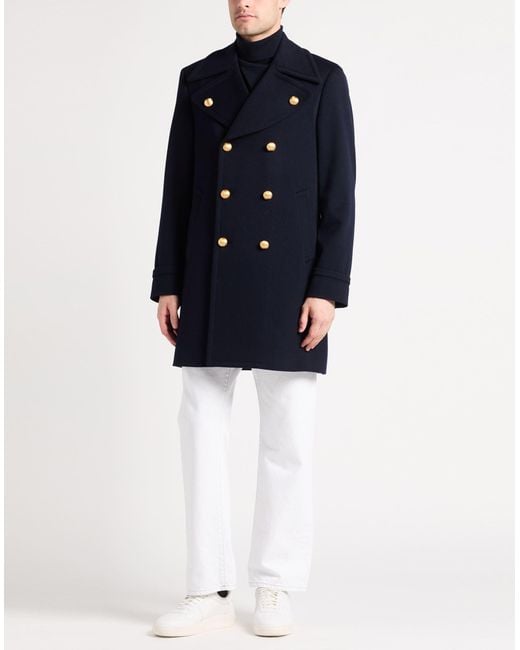 Lardini Blue Midnight Coat Wool for men