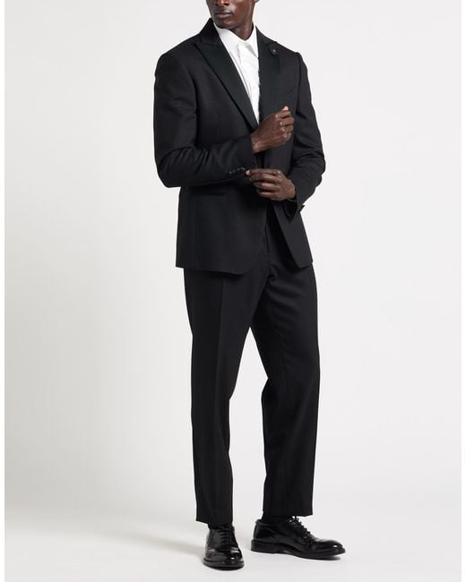 Lardini Blue Suit Wool, Elastane for men