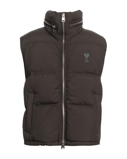 AMI Gray Dark Vest Polyamide for men
