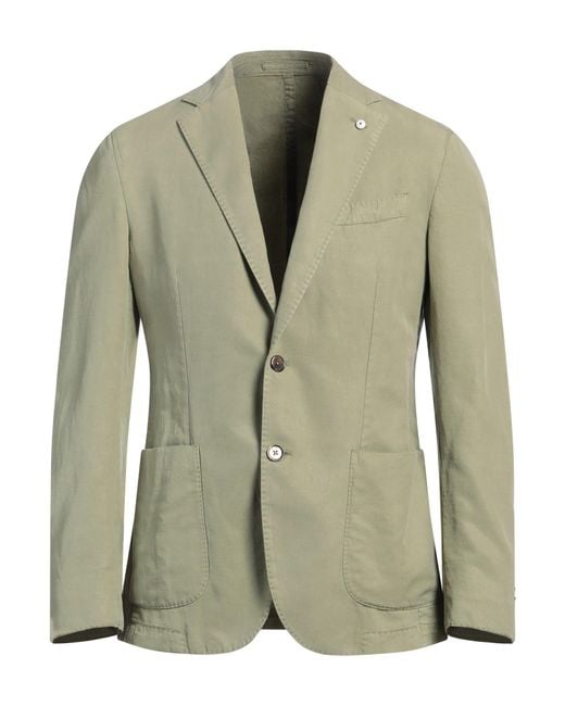 L.b.m. 1911 Green Blazer Lyocell, Linen, Cotton for men