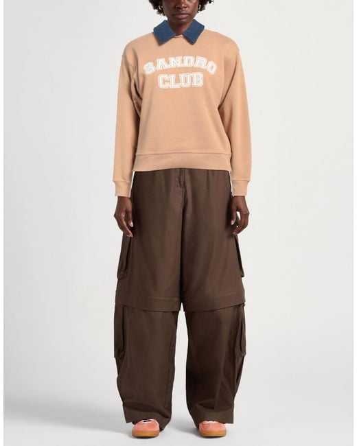 Sandro Natural Camel Sweatshirt Cotton, Polyester