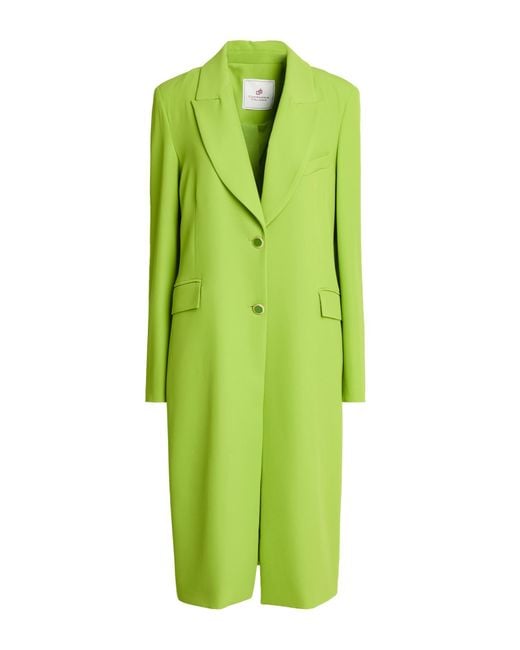 Compagnia Italiana Green Lime Overcoat & Trench Coat Polyester, Elastane