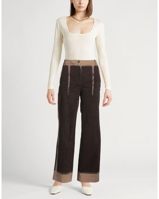Alberta Ferretti Black Dark Pants Cotton, Elastane