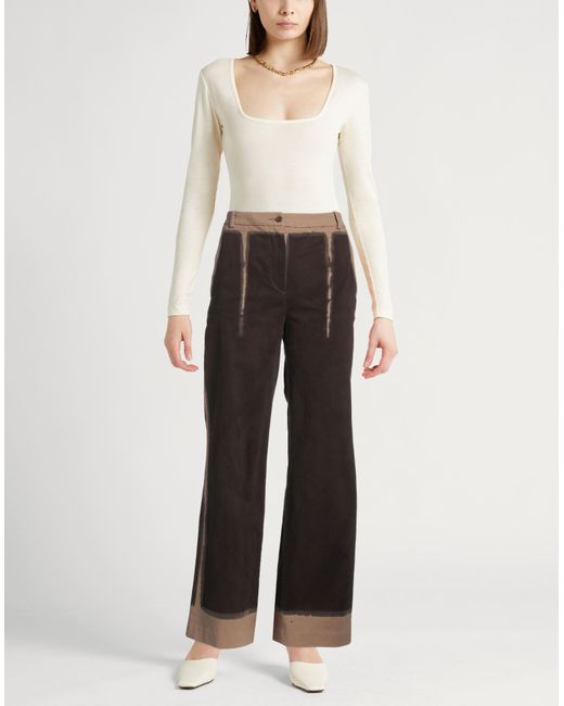 Alberta Ferretti Black Dark Pants Cotton, Elastane