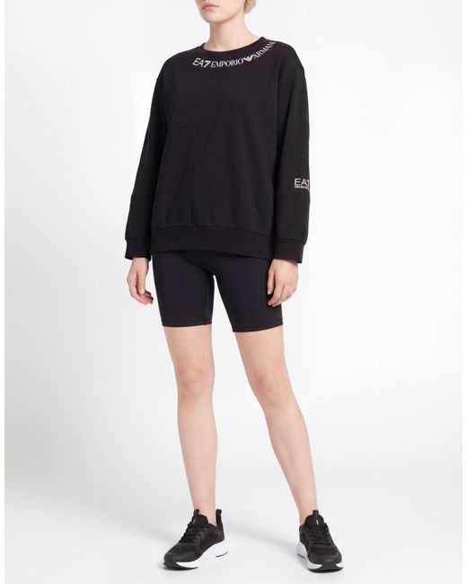 EA7 Black Sweatshirt Cotton, Elastane