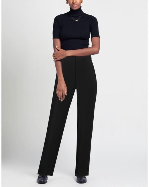 Gauchère Black Straight-Leg Viscose Crepe Pants