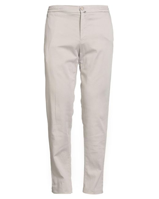 Kiton Gray Pants Cotton, Linen, Elastane for men