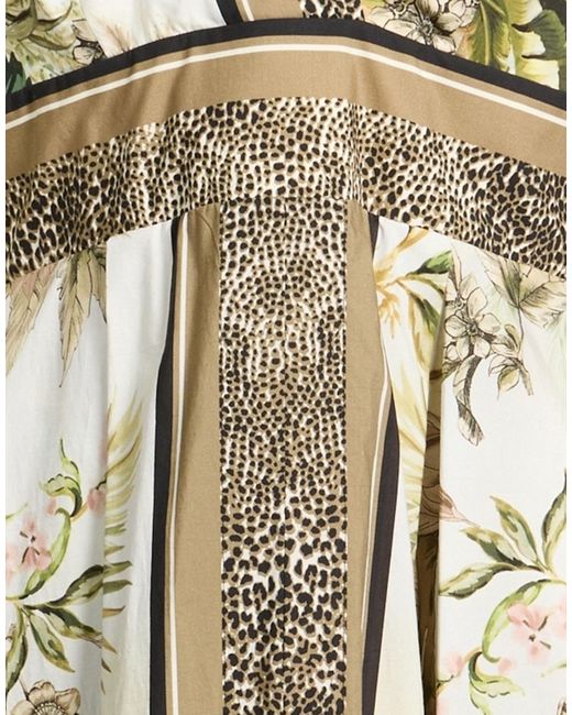 Elie Saab White Military Maxi Dress Silk, Cotton